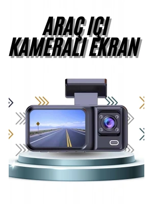 DVR Araç İçi Kamera Ön ve İç Kamera 2 İnç Ekranlı Çift Kamera