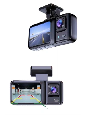 DVR Araç İçi Kamera Ön ve İç Kamera 2 İnç Ekranlı Çift Kamera