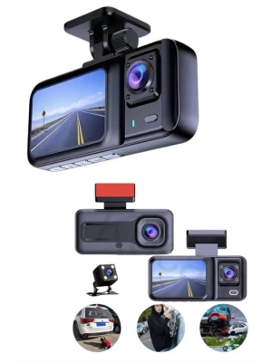 Ekranlı Sürüş Kaydedici DVR Ön ve Arka Kameralı Full HD Çözünürlüklü