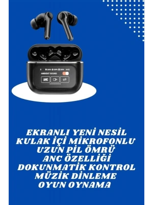 Ekranlı Yeni Nesil Pro Kulaklık ve Akıllı Saat Kampanyası Kulak İçi Mikrofonlu