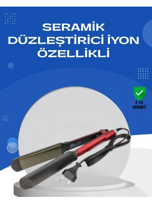 Elektriklenmeyi Azaltan İyonlu Saç Düzleştirici – Titanyum Plaka ve Şık Tasarım
