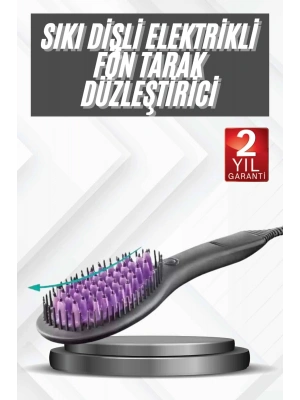Elektrikli Fırça Taşınabilir Saç Düzleştirici Tarak Sıkı Dişli