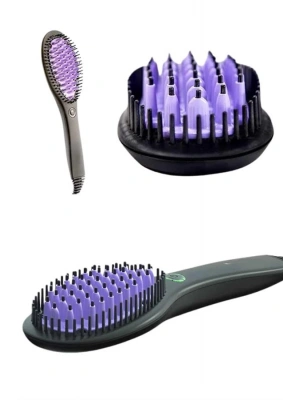 Elektrikli Fırça Taşınabilir Saç Düzleştirici Tarak Sıkı Dişli