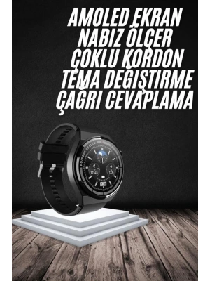 En Çok Tercih Edilen Akıllı Saat Amoled Ekran Nabız Sensörü GPS Uyumlu Adımsayar