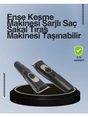 Ergonomik Tasarımlı, 3 Taraklı Profesyonel Şarjlı Saç Sakal Tıraş Makinesi
