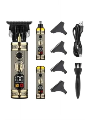 Erkeklere Özel 3 Başlıklı Tıraş Makinesi Saç Sakal Ense Kulak Tıraşına Uygun
