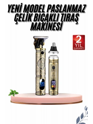 Erkeklere Özel 3 Başlıklı Tıraş Makinesi Saç Sakal Ense Kulak Tıraşına Uygun