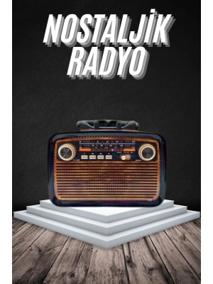 Eskitme Nostalji Tasarımlı Bluetoothlu Nostalji Radyo Ahşap Nostaljik Görünümlü