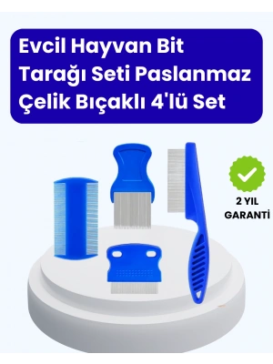 Evcil Hayvan Bakımı İçin Dayanıklı ve Çok Amaçlı Tarak Seti (4 Parça)