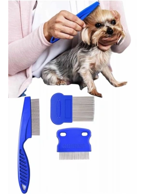 Evcil Hayvan Bit Tarağı Seti Paslanmaz Çelik Bıçaklı 4lü Set