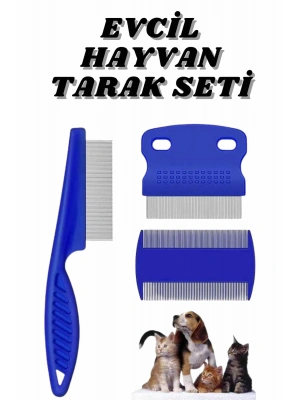 Evcil Hayvan Bit Tarağı Seti Paslanmaz Çelik Bıçaklı 4lü Set