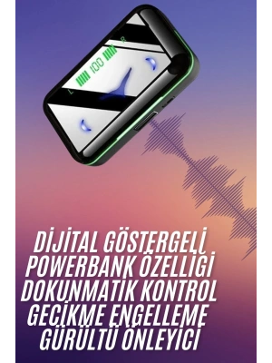 Extra Bass Kablosuz Kulaklık Işıklı Bluetooth Kulaklık Powerbank Özellikli