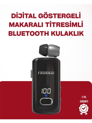 Fineblue F580 Bluetooth Kulaklık – Klipsli, Dijital Göstergeli, Su Geçirmez, 12 Saat Pil Ömürlü