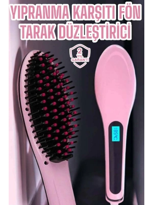 Fön Etkili Saç Düzleştirici Tarak Yıpranma Karşıtı Döner Kablo Isı Ayarlı