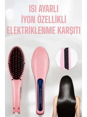 Fön Etkili Saç Düzleştirici Tarak Yıpranma Karşıtı Döner Kablo Isı Ayarlı