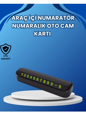 Fosforlu Araç İçi Park Numaratörü – Gece Görünümlü Şık Çözüm
