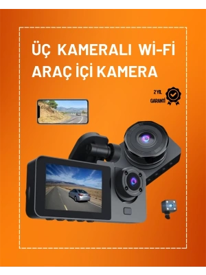 Full HD Çözünürlüklü Üç Kameralı Araç İçi Kamera – Park ve Sürüş Güvenliği