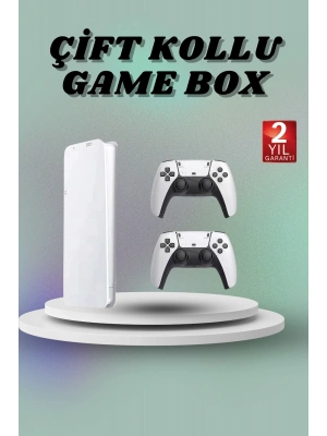 Game Box 3D Çift Oyun Kollu 4K HD Ekran 20000den Fazla Oyun Seçeneği 2.4G Kablosuz