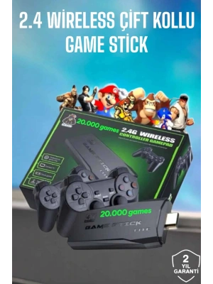 Game Stick 2000 Oyunlu 2.4G Kablosuz Çift Kol Yüksek Hassasiyetli Wireless