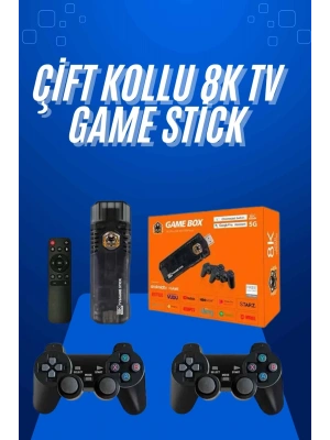 Game Stick Çift Oyun Konsolu Smart TV Game Box 8k Ultra HD 64 Gb