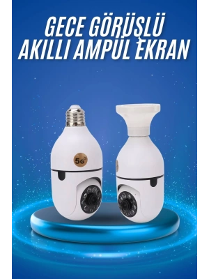 Gece Görüşlü Akıllı Dönebilen Ev Kamerası Ampül Kamera