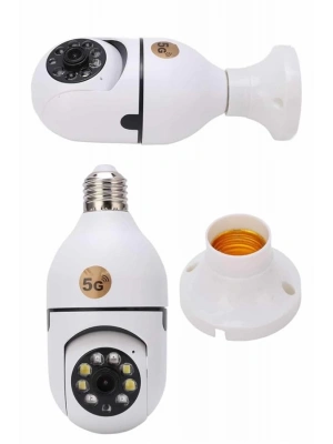 Gece Görüşlü Akıllı Dönebilen Ev Kamerası Ampül Kamera