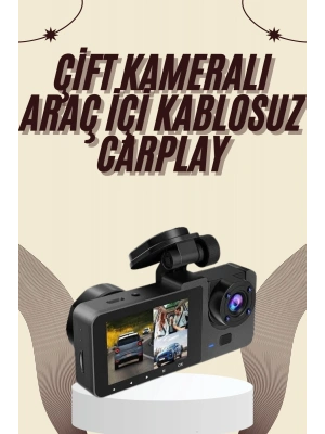 Gece Görüşlü DVR 3 Lensli Araç İçi Sürüş Kamerası Video Kaydedici