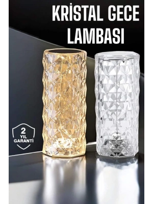Gece Lambası Kristal Lamba Dokunmatik Şarjlı Hediyelik