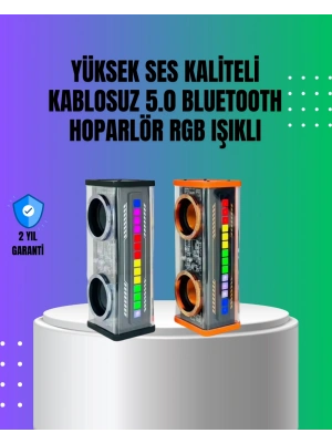 Gelişmiş LED Işıklı Bluetooth Hoparlör – Taşınabilir ve Güçlü Ses Deneyimi