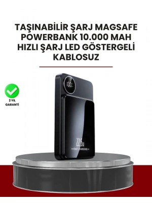 Gerçek Zamanlı Güç Göstergeli Manyetik USB-C Taşınabilir Powerbank