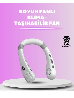 Giyilebilir Bladeless Boyun Fanı | 360° Serinlik, 5 Kademe Rüzgar, USB Şarjlı Sessiz Mini Klima