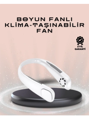 Giyilebilir Sessiz Fan | 224g Hafif, Bladeless Güvenli Tasarım, 5 Vitesli Soğutma, USB Şarjlı Fan