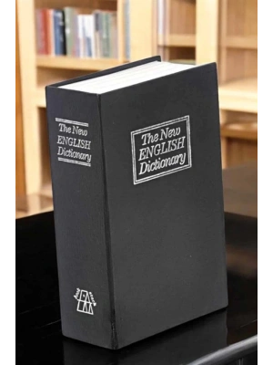 Gizli Kasa İngilizce Sözlüğü Kitap Görünümlü Anahtarlı Gizli Mini Çelik Kasa Kilitli