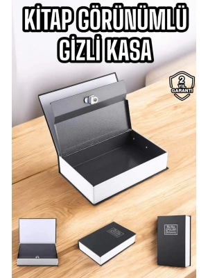 Gizli Kasa İngilizce Sözlüğü Kitap Görünümlü Anahtarlı Gizli Mini Çelik Kasa Kilitli