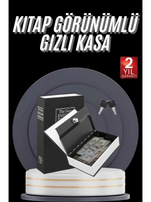 Gizli Kasa Kilitli Sözlük Görünümlü 18cm Gizli Kasa Büyük Boy Anahtarlı