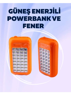 Gold Silver GS-875 Outdoor Powerbank & Işıldak – Güneş Paneli, 32 LED, 10000 mAh, Çift Çıkış