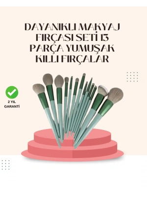 Göz Farı Allık Fondöten İçin Uygun 13lü Makyaj Fırçası Seti Kompakt Tasarım