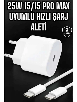 Güç Adaptörü ve Kablosu Şarj Aleti 15/15 Pro Max Uyumlu Hızlı Şarj
