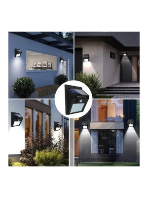 Güneş Enerjili Sensörlü Duvar Lambası Bahçe Lamba Suya Dayanıklı Bahçe Aydınlatma