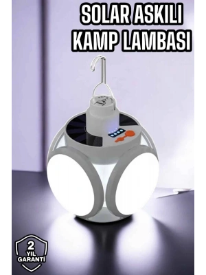 Güneş Enerjili Solar Aydınlatma Kamp Çadır Lambası Şarjlı Ampül Led Şarjlı El Feneri Işıldak