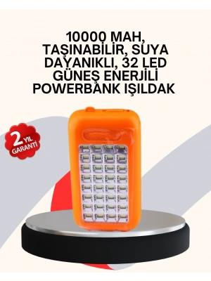 Güneş Paneli ile Şarj Olan 32 LED’li Powerbank Cihazı