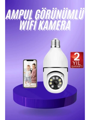 Güvenlik Kamerası Wi-Fi Özellikli 360 Derece Full Hd 1080p Ampül Kamera