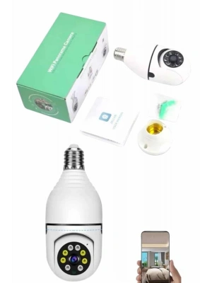 Güvenlik Kamerası Wi-Fi Özellikli 360 Derece Full Hd 1080p Ampül Kamera