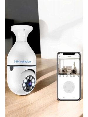 Güvenlik Kamerası Wifi Kamera Duylu Ev Kamerası Wifi Bağlantılı Dönebilen