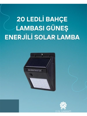 Hareket Sensörlü Solar Lamba | 120° Algılama Açısı, 3-4 Metre Mesafe, Suya Dayanıklı LED