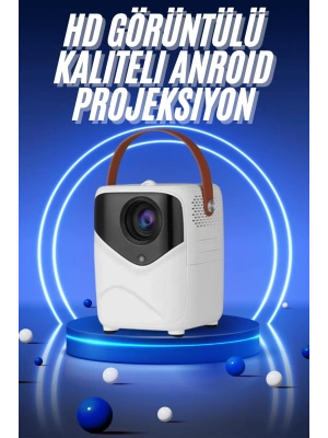 HD Ayaklı Portatif Projeksiyon Cihazı Bluetooth Wifi Akıllı Android İşlemcili