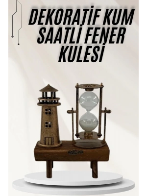 Hediyelik Eşya Retro Ahşap Deniz Feneri Kum Saati Biblo
