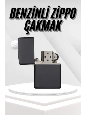 Hediyelik Zarif Zippo Model Siyah Benzinli Çakmak
