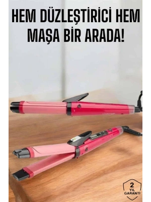 Hem Düzleştirici Hem Maşa Saç Şekillendirici