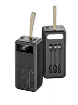Hızlı Şarj 4 Çıkışlı Powerbank 60.000 Mah Taşınabilir Dijital Göstergeli